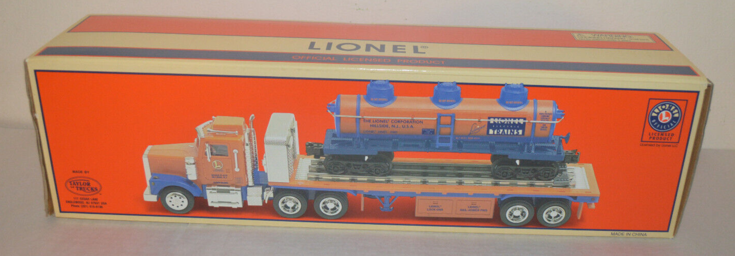 Lionel TMT18410 O Lionel Flat Bed Toy Truck With 3Dome Tank Car eBay