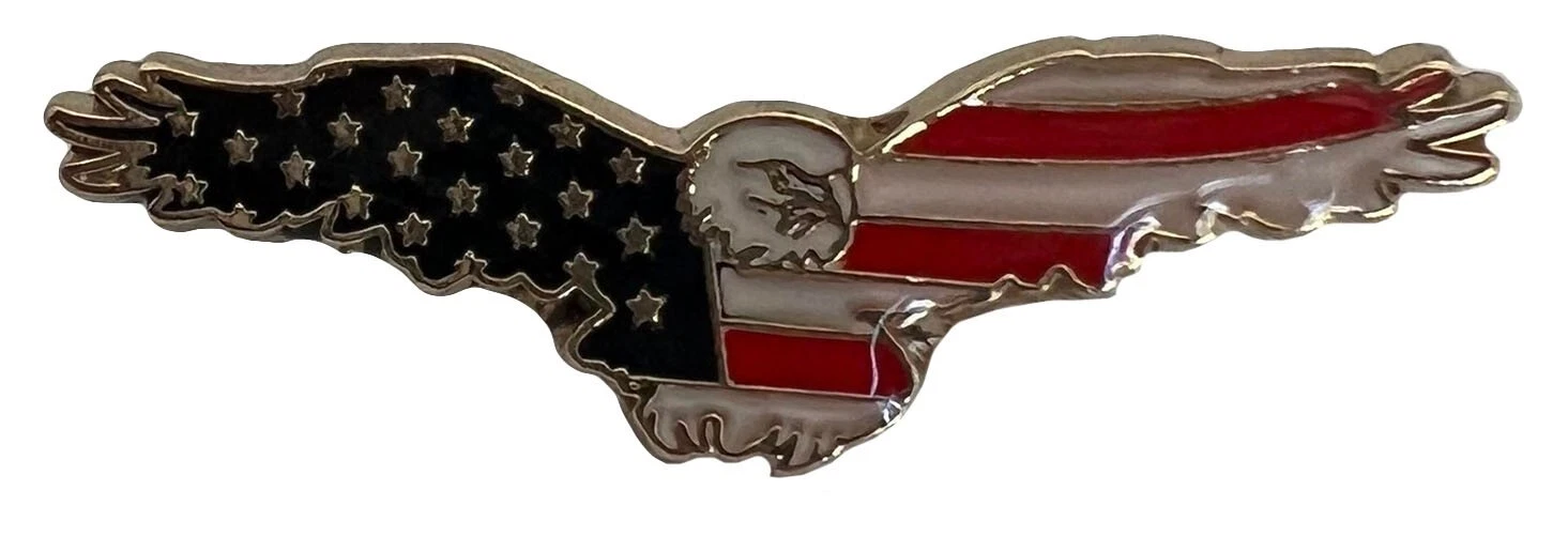 Pack of 50 USA Flag Eagle Motorcycle Hat Cap Lapel Pin
