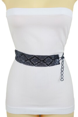 Women’s Navy Beaded Rope Belt - Stylish Waist Tie s-l400.jpg main image 3