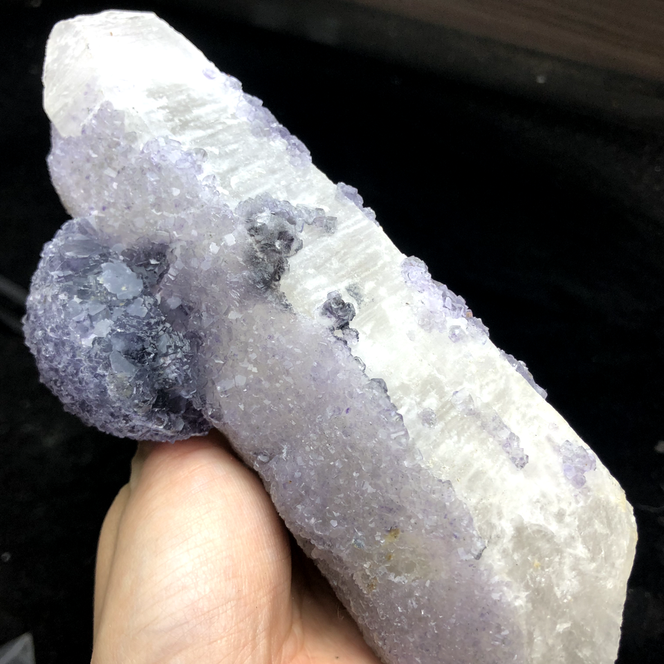 750g Rare Purple Spherical Ladder Fluorite Crystal Based on the