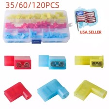 35/60/120x 22-10AWG Right Angle Flag Wire Female Spade Crimp Terminal Connectors