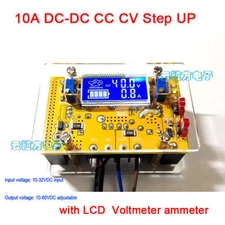 10A DC-DC CC CV 10-32V Step-up to 10-60v Boost Power Supply + LCD volt Ammeter