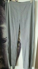 Eileen Fisher Gray Linen Viscose Side Zip Flat Front Wide Leg Pants Size 8