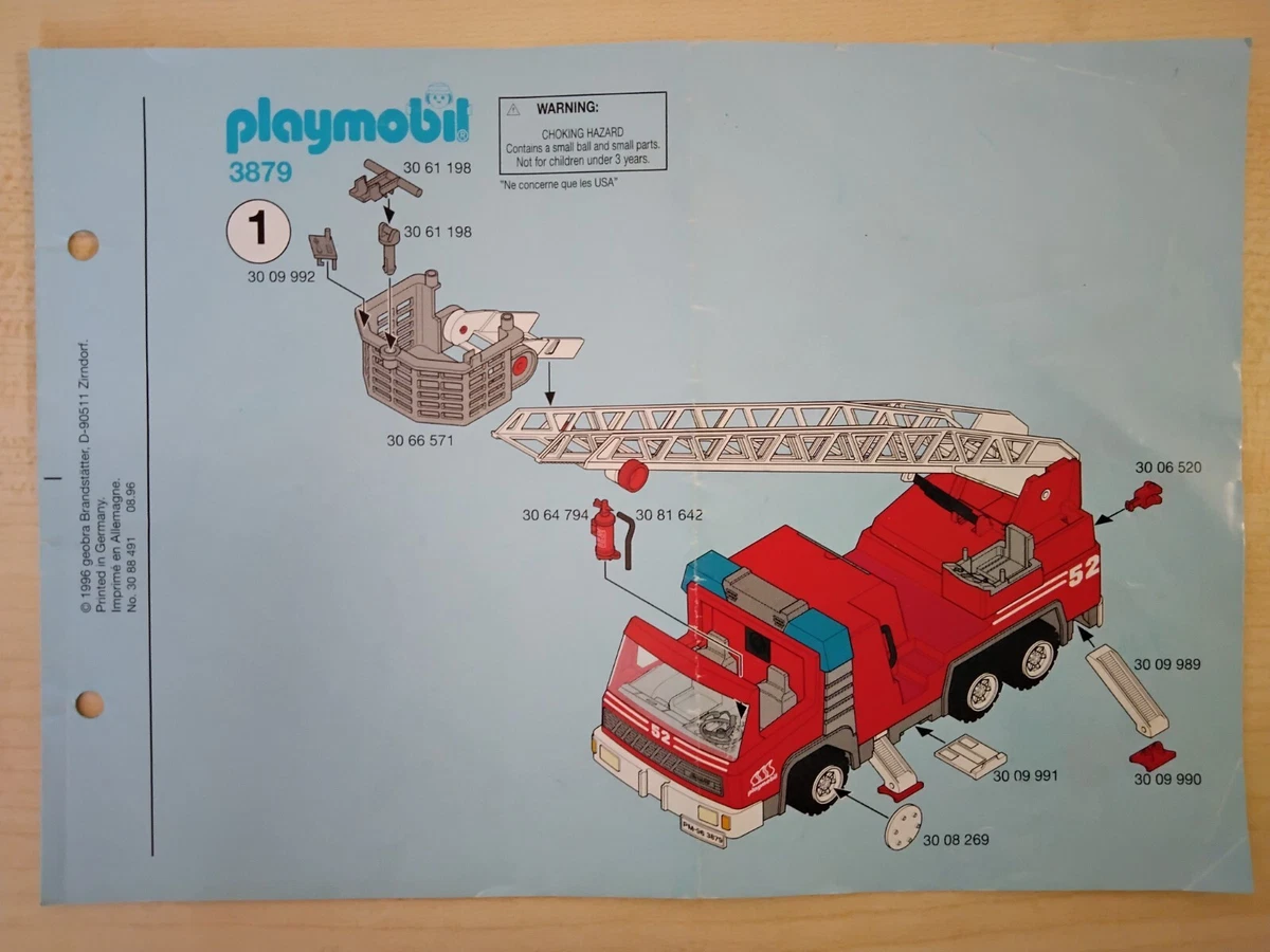 Notice De Construction Playmobil 3458 Radlader - 2 Pages A4 Pliables, Occasion