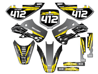 2000-2009 DRZ 110 TIGRE Black Senge Graphics Kit Compatible with Suzuki