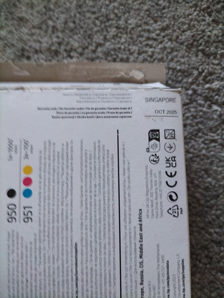 HP 6ZC65AE 950/951 Original Ink Cartridges 4 Pack Expire 0ct25 195122139902 eBay