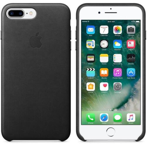 Genuine / Official Apple iPhone 7 Plus / 8 Plus Leather Protective Case - Black - Picture 1 of 8