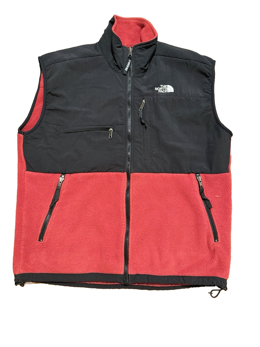Vintage The North Face Denali Vest 90's Men Red Full Zip Vintage The North Face Denali Vest 90's Men Red Full Zip
