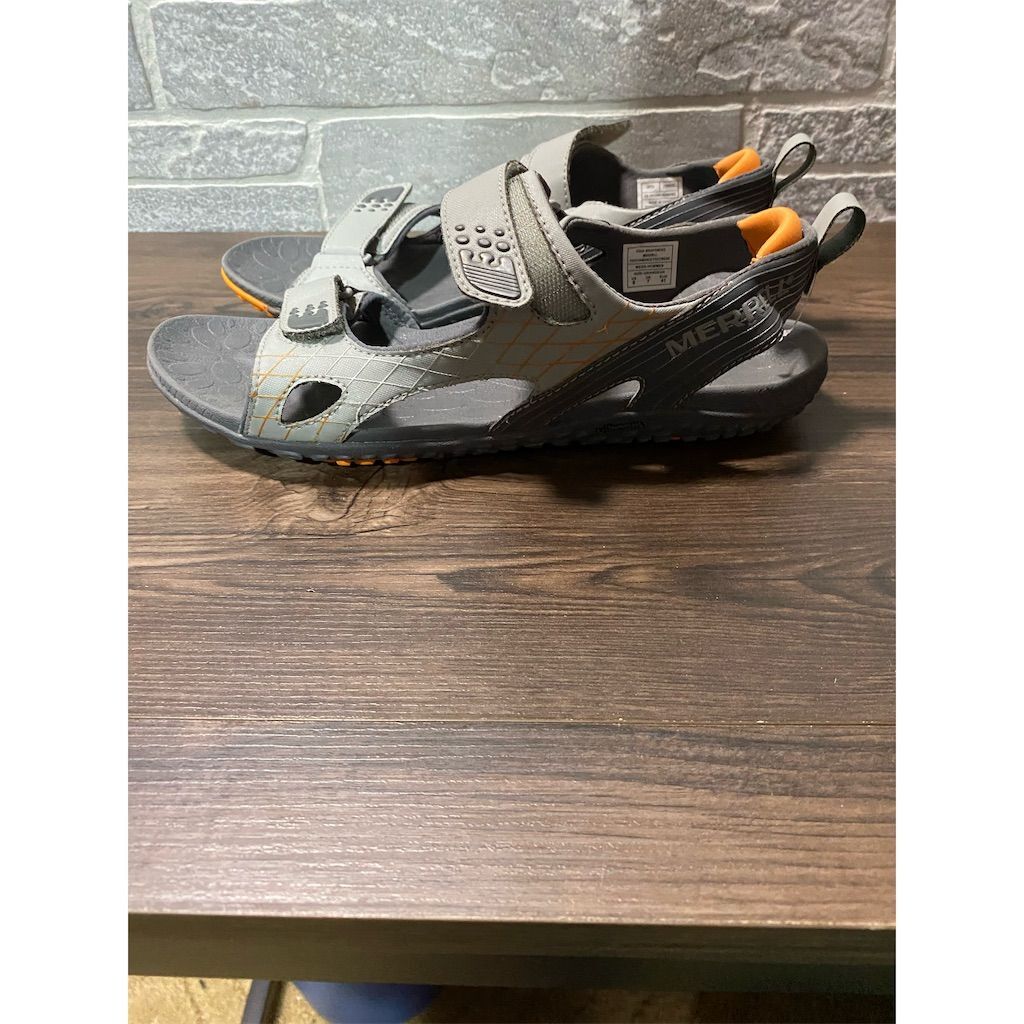 Merrell Brown Gray Adjustable Fit Slip On Outdoor Sandals Shoes Men\'s 8 Merrell Sandals Mens Gray Size 8 Hiking Sandals | eBay main image 3