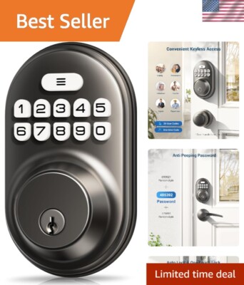 Enhanced Privacy Keyless Entry Door Lock with Mute Mode - Stylish and Secure