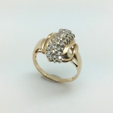 10k Yellow Gold Diamond Cocktail Ring Size 9 1/2 Cluster .50ct Total Weight 4.8g