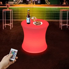 LED Light Cube Stools Chair 16 Colors Changing Rechargeable w/Remote Control