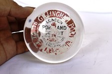Vintage London Portland Zement Werbe-Papiergewicht Glas Gillingham England