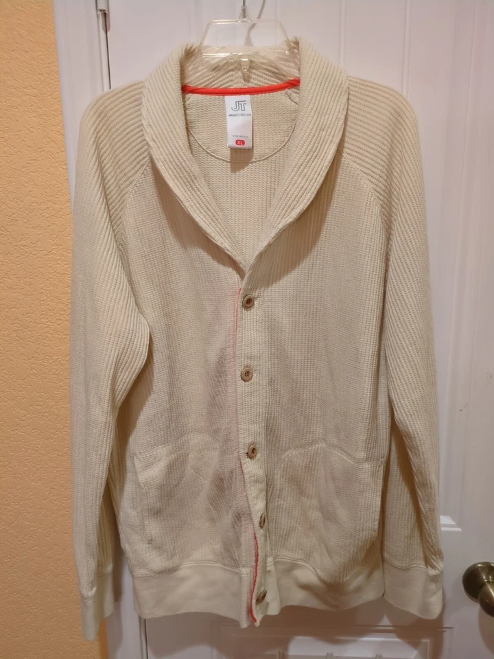 Suéter tejido Jack Threads para hombre con cuello cierre de botones bolsillos clásico XLarge Foto 2 de 4