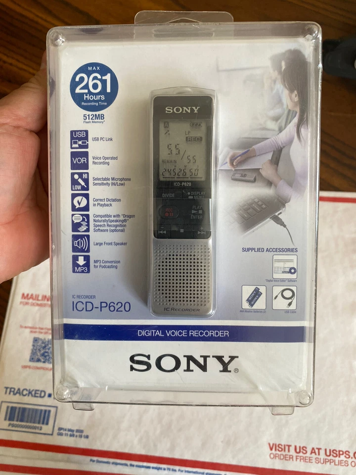 Sony icd-p620 handheld USB digital voice recorder  - Image 2 of 4