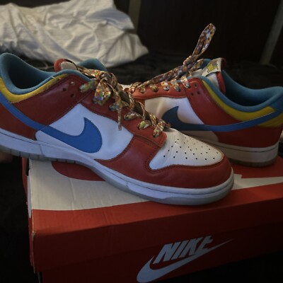 Size 11 - Nike Dunk Low x LeBron James x Fruity Pebbles Red