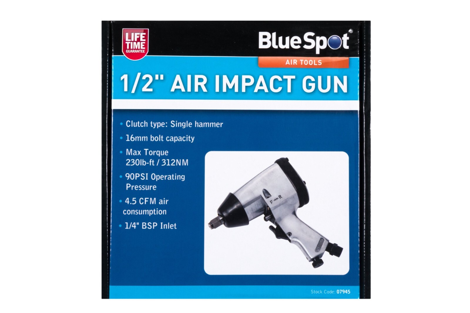 BlueSpot 1/2"" Drive Air Impact Wrench Gun 312NM 90PSI