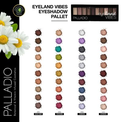 Palladio Eyeland Vibes, 10 Count Eyeshadow Palette, 5 Curated Palettes