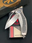 Microtech Matrix Titanium Handle Hand Rubbed Satin Finish W/ Carbon Fiber Inlay