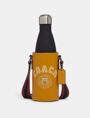Coach Water Bottle Leather Crossbody w/ Varsity Motif ~NWT~ Buttercup CC468