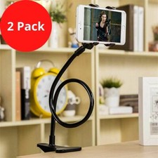 2 Flexible 360 Mobile Cell Phone Holder Lazy Bed Desktop Bracket Mount Stand