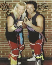 NWA RICKY MORTON & ROBERT GIBSON SIGNED Rock & Roll Express 8x10 WCW WWE w/COA