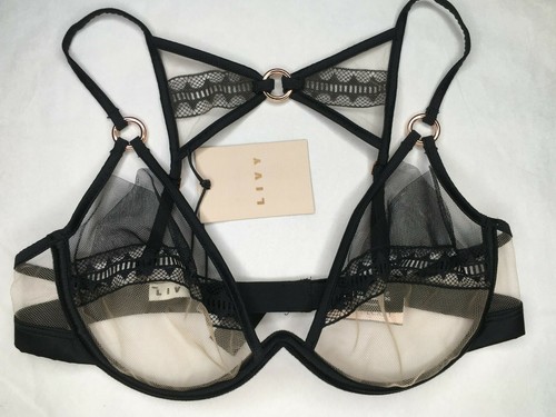LIVY MONOWIRE BRA 32C EUROPEAN 70C RED POINT VICTORIAS SECRET BLACK NUDE - Picture 6 of 7