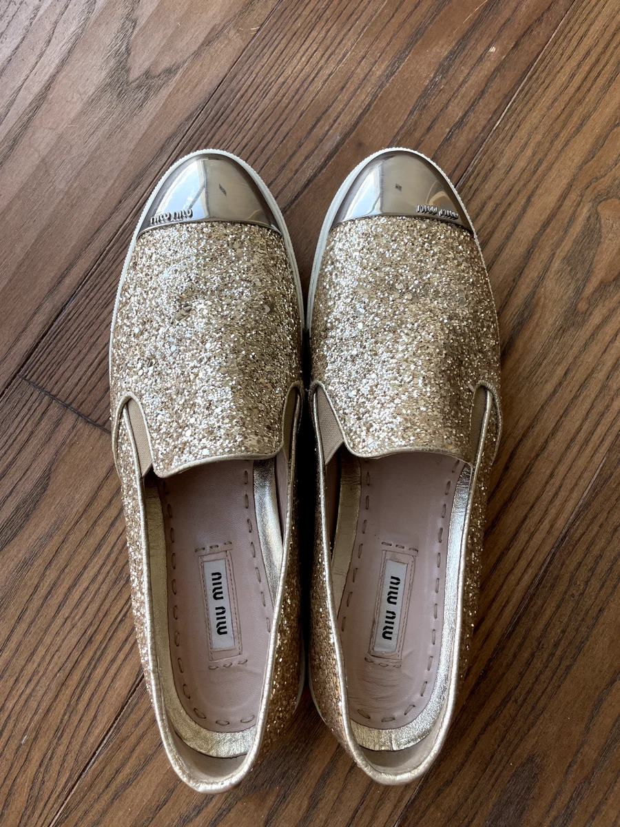 Miu miu sales gold glitter sneakers