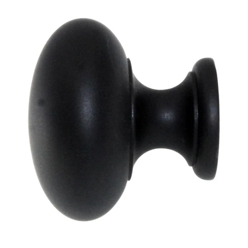 Top Knobs Somerset Mushroom 1 1/4" Round Cabinet Knob Flat Black M285 - Picture 2 of 3