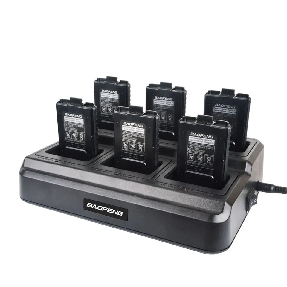 BAOFENG 6 Way Desk Charger Base Plug Adapter Rapid Power Supply for UV-5R F8 LOT - Image 3 of 4