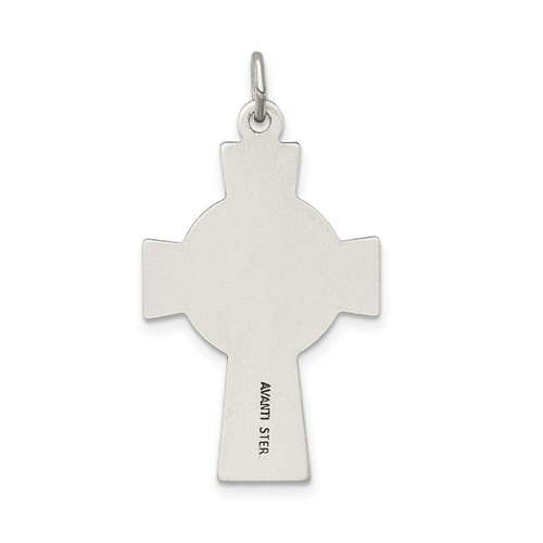 Sterling Silver Antiqued Irish Celtic Iona Crucifix Cross Charm Pendant 1.3 Inch - Picture 4 of 4