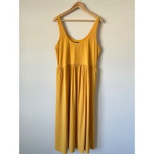 SIMPLY VERA WANG Plus Size 0X Yellow Sleeveless Gathered Waist 16W Midi Dress