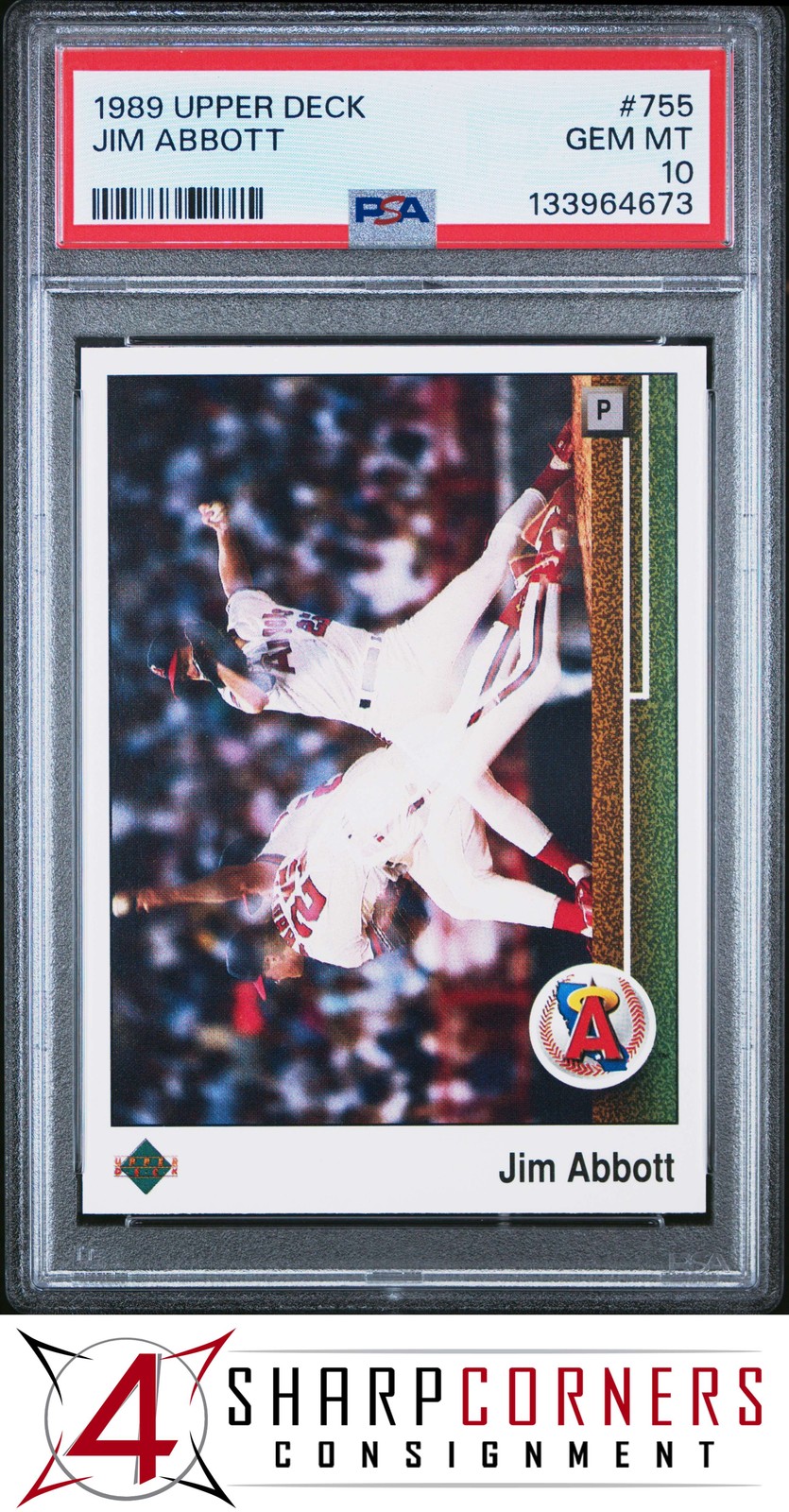 1989 UPPER DECK #755 JIM ABBOTT RC ANGELS PSA 10