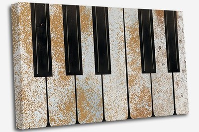 Vintage Klaviertasten Leinwandbild, rustikal Distressed Leinwandbild Wandbild Bild