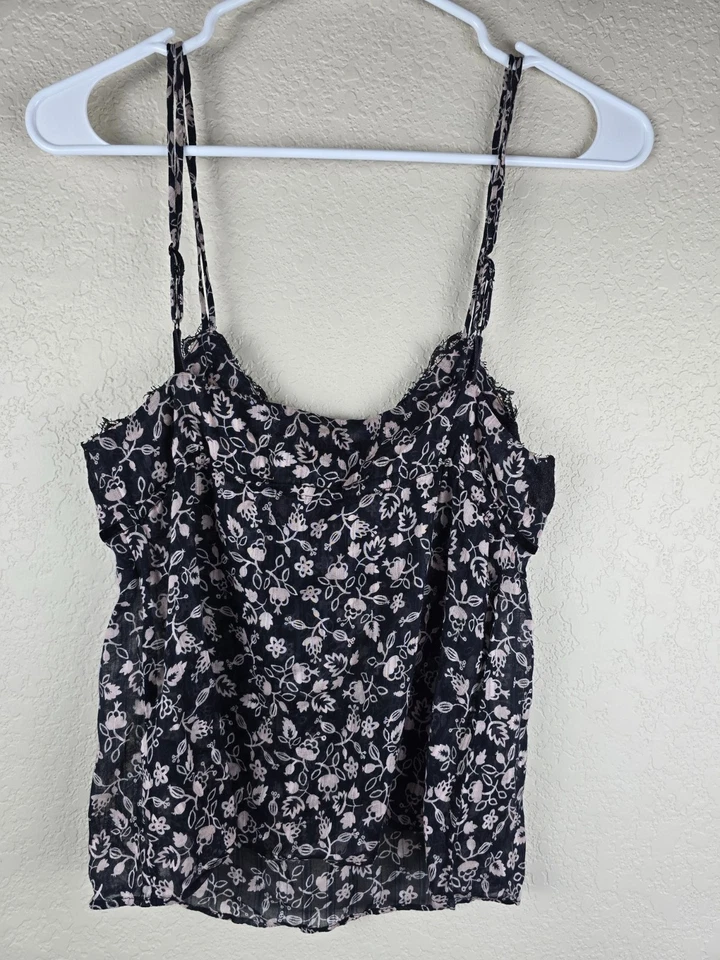 Pantalones de mezclilla True Vintage y2k Guess negros encaje floral cami top terciopelo moño detalle S Foto 2 de 4