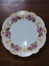 Antique French, Limoges Decorative Wall Floral Plate 8    in Diameter