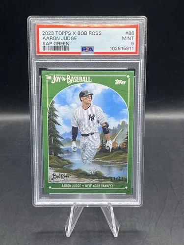 2023 Topps x Bob Ross Aaron Judge Sap Green Parallel /75 PSA 9 Mint Low Pop 6