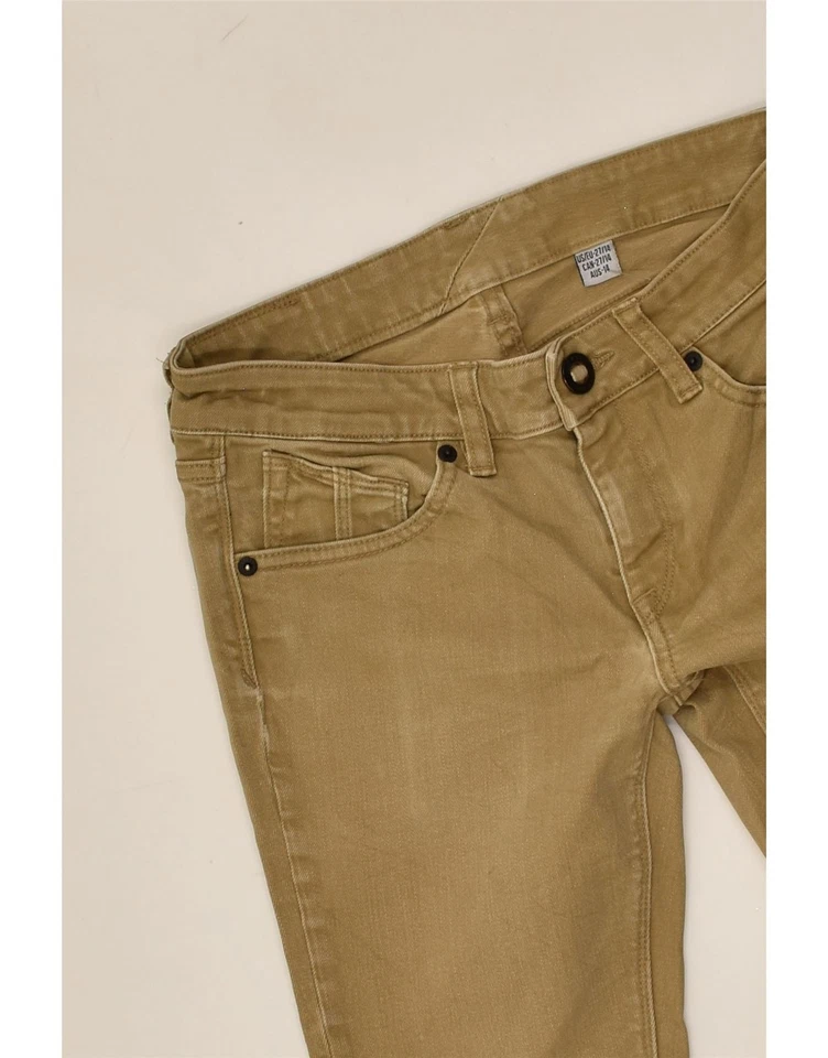 VOLCOM Girls Straight Jeans 13-14 Years W27 L27 Khaki Cotton NT06 - Image 3 of 4