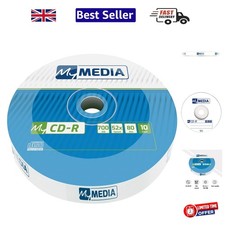 10 Pack CD-R 700MB Discs with 52x Fast Write Speed - Perfect for Music & Photos