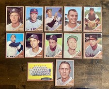 1962 Topps Baseball Card Lot Set Of 12