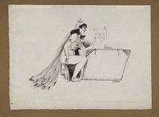 Adolphe WILLETTE (1857-1926) - Address card for the Sagot house - lithograph
