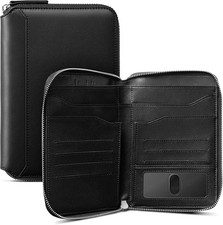 VULKIT Leather Family Passport Holder for 4-6 Passports, Premium Document Organ