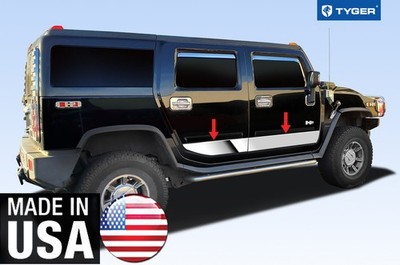 Chrome Rocker Panel Trim Between Wheels 6'' Wide for 03-09 Hummer H2 4P