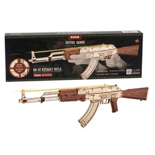 Rokr AK-47 Wooden Puzzle Gun Model with Double Firing Mechanism for Boys