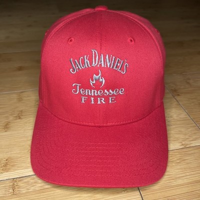 FlexFit Jack Daniels Tennessee Fire Stretch Red Mens Fitted L/XL Hat EXCELLENT