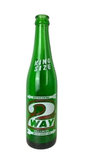 Vtg 2 Way King Size Green Glass Soda Bottle 1958  10 oz ACL