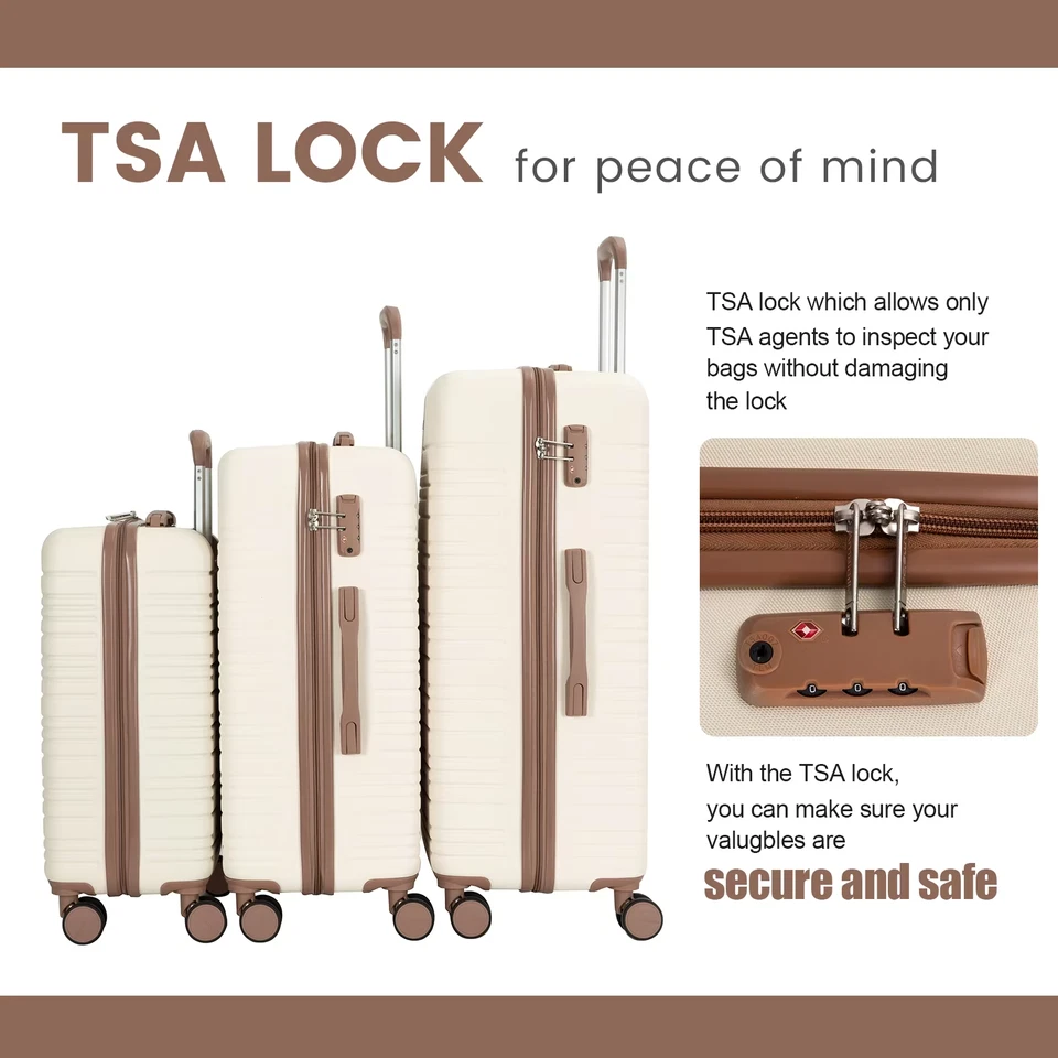 Luggage Sets 5 Piece,Suitcases with Double Spinner Wheels and TSA Lock - Image 3 of 4