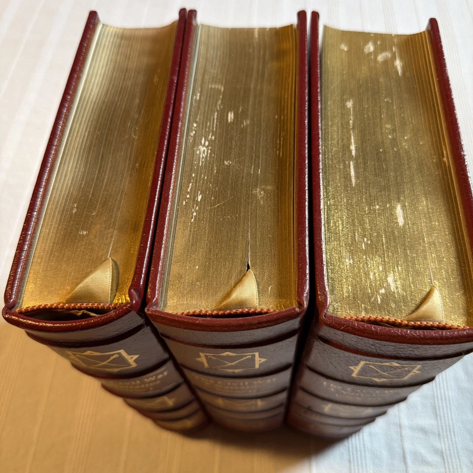 Easton Press "The Civil War: A Narrative" 3 Vol Set Shelby Foote 1991 Leather - Image 2 of 4
