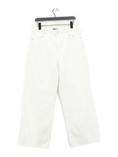 Mint Velvet Women's Jeans UK 14 White 100% Cotton Wide-Leg