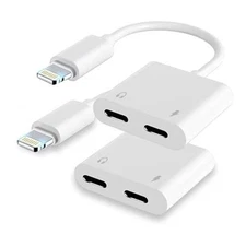 Dual Lightning iPhone Splitter & Charge Dongle Adapter,[Apple MFi Certified]4 
